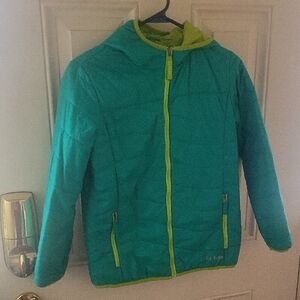 LL BEAN Teal and Lime Jacket